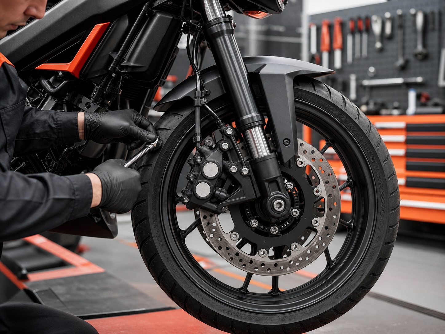 Revision de frenos de motocicleta